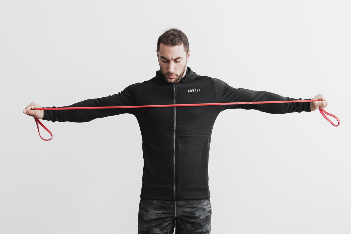 Nobull Performance Zip-up Men\'s Hoodie Black | Australia (EJ4015)